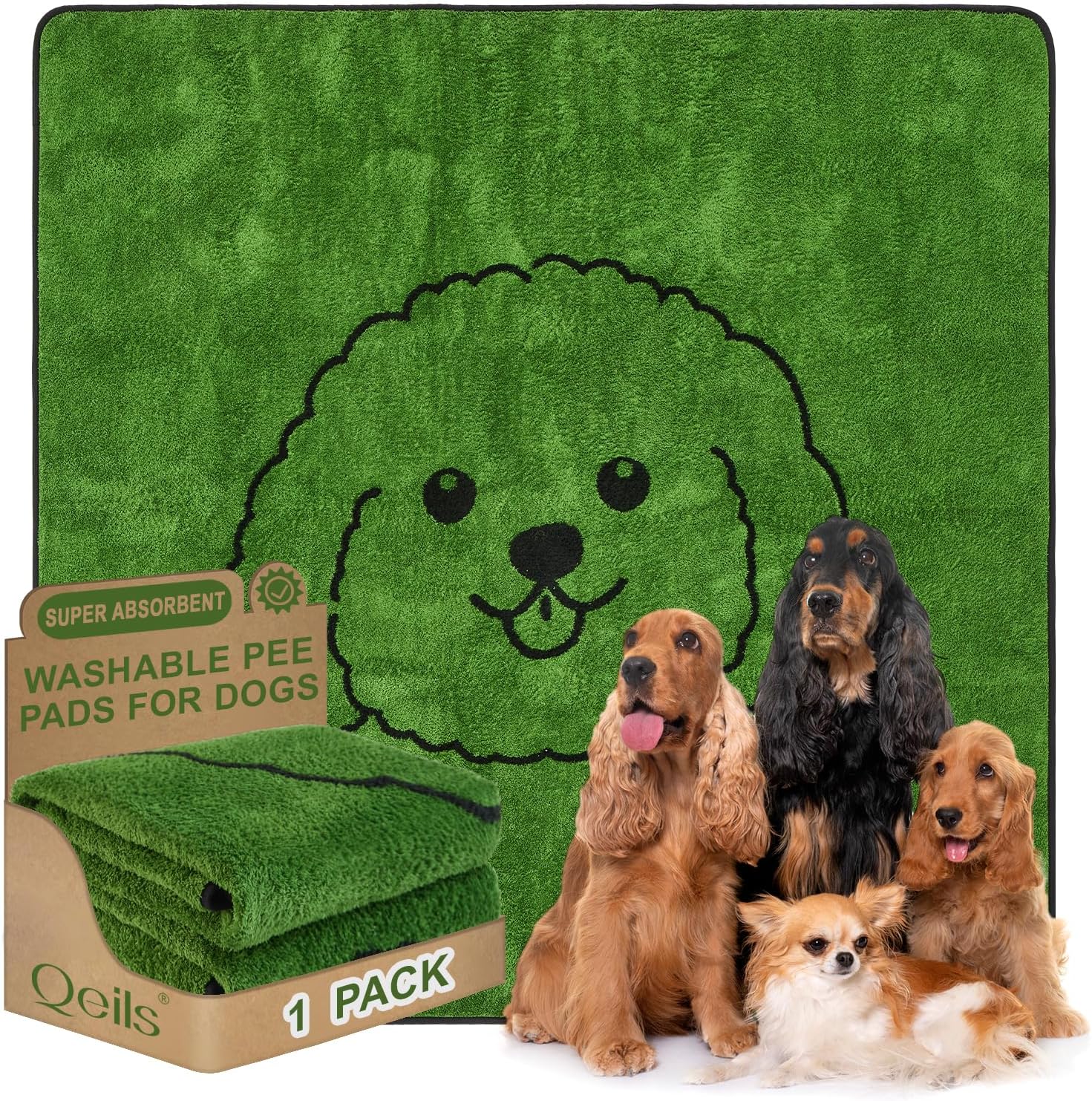 Qeils Washable Pee Pad, 72×72 Whelping Giant