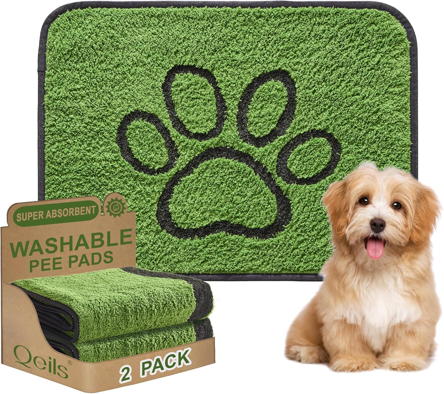 Qeils Washable Puppy Pads, 18-Inch